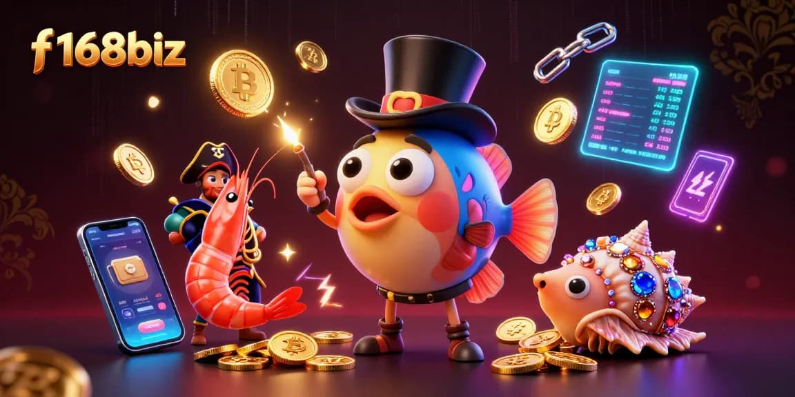 Experience the excitement of online gambling with animated f168biz characters capturing golden coins.