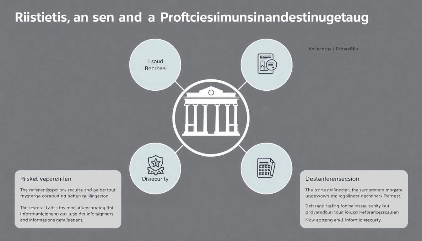 Grafik zur Industriespionage in Berlin mit erläuterten Sicherheitsmaßnahmen und rechtlichen Hinweisen