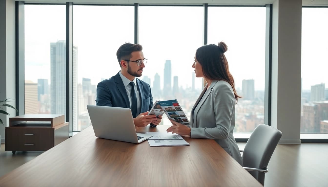 Immobilienmakler Frankfurt Eckenheim bietet persönliche Beratung im modernen Büro.