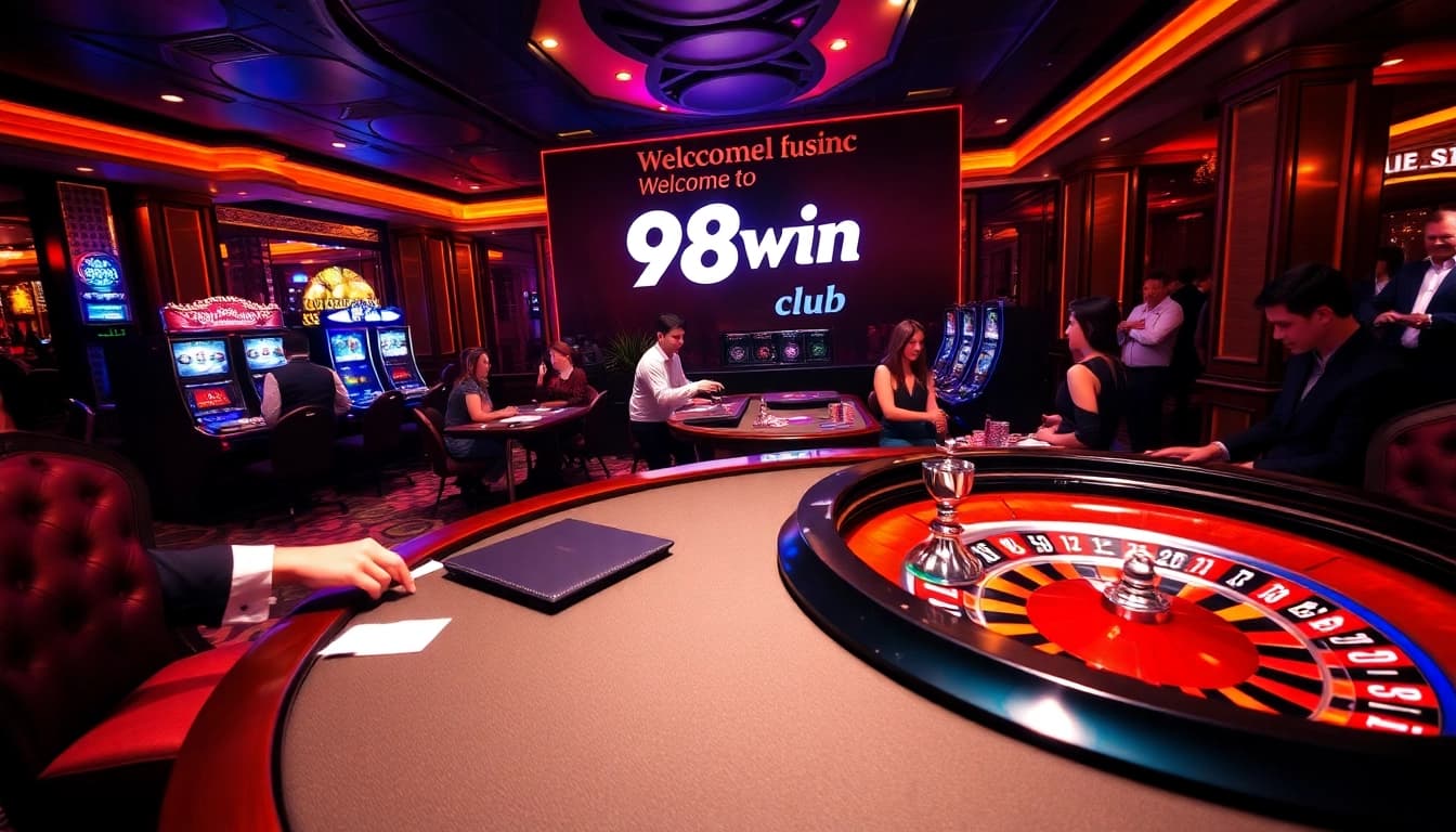 Experience thrilling moments at the 98win club with professional gambling setups and lively atmosphere.
