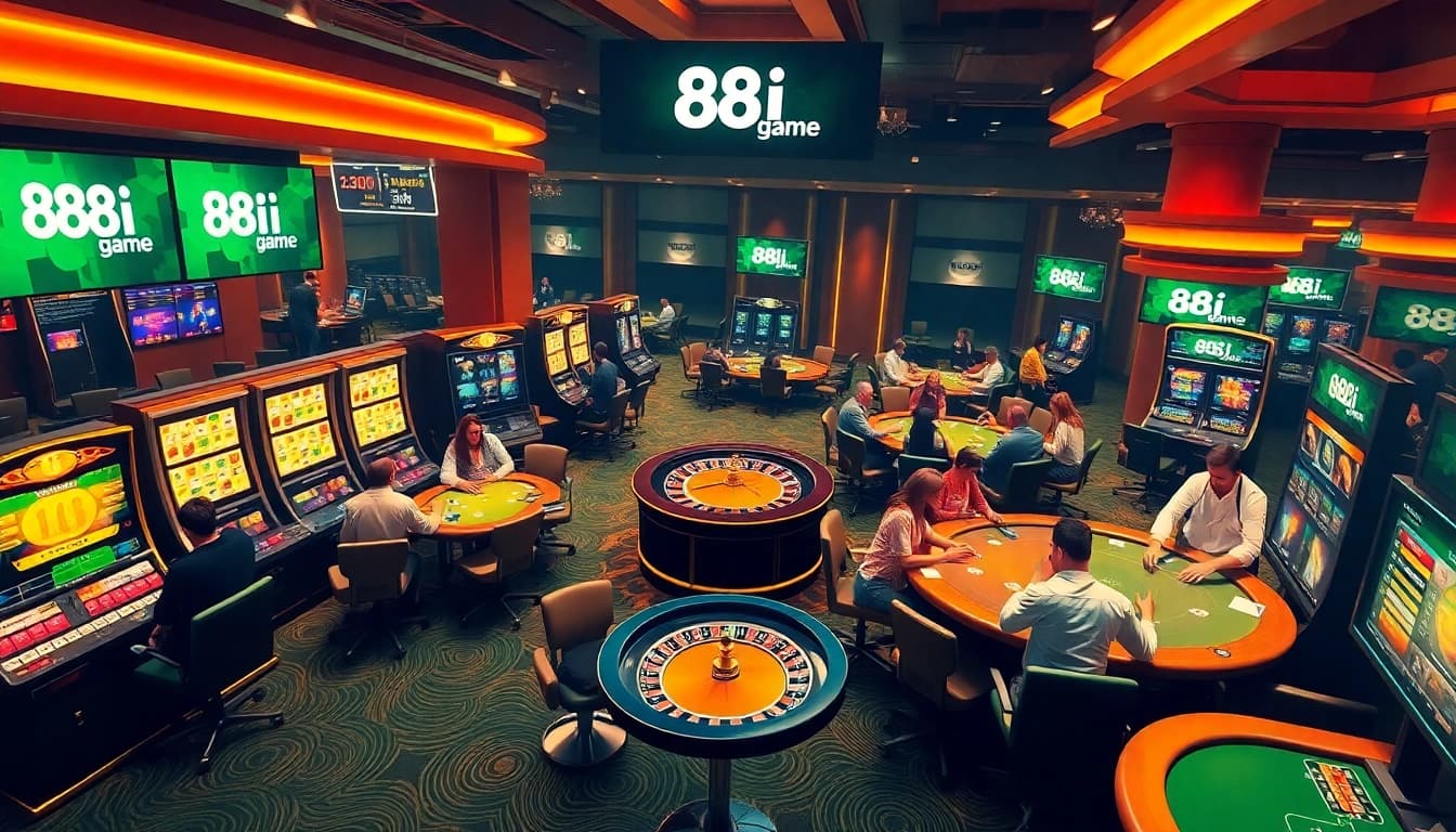 Experience thrilling gameplay at the 88i game with vibrant slot machines and poker tables.