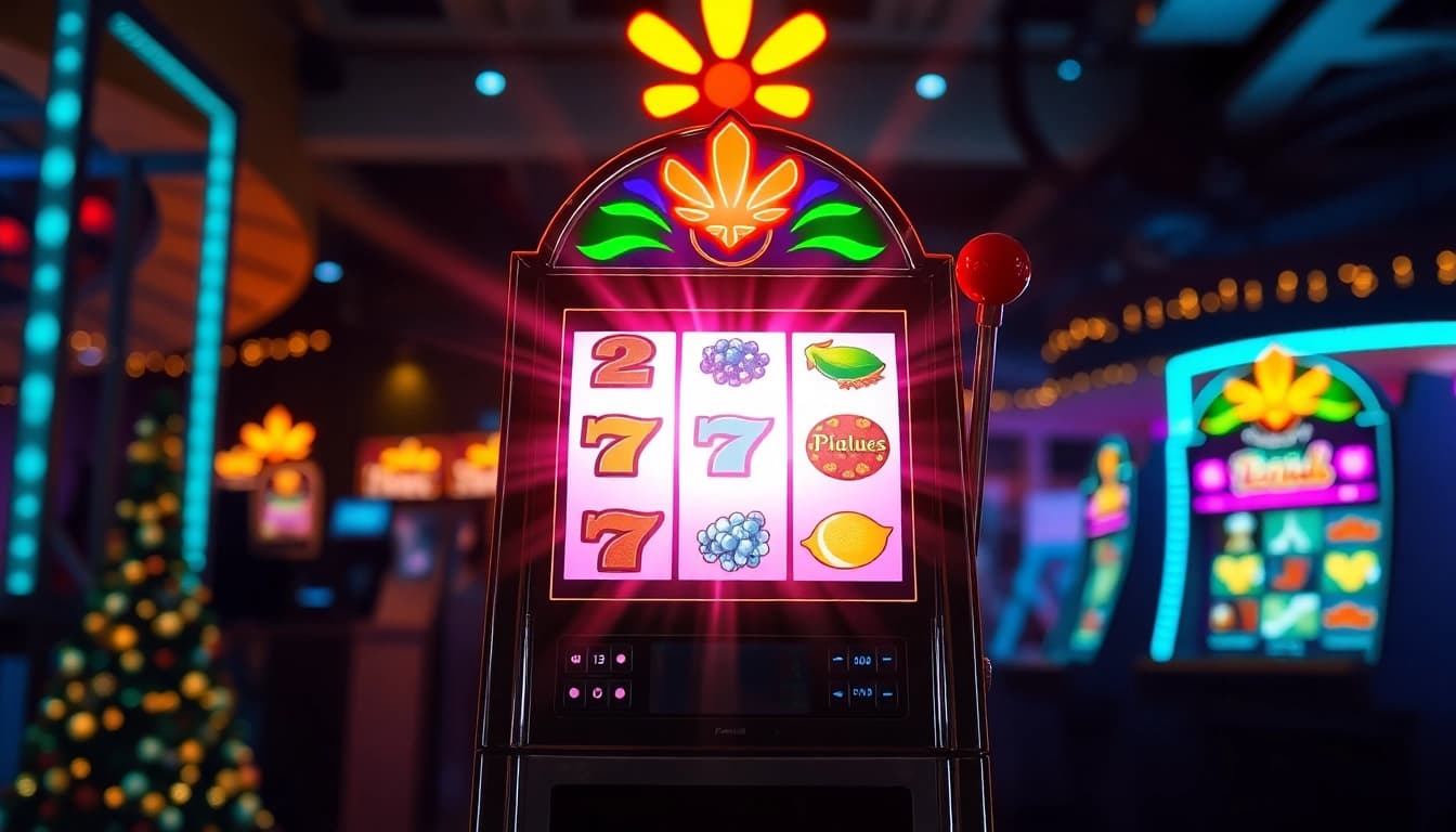 Verwende den Slotpark Bonus Code für exklusive Angebote und genieße spannende Spielautomaten mit leuchtenden Lichtern.