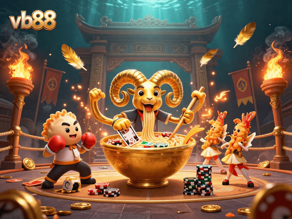 vb88 engages players with a dynamic scene of casino characters and elements in 3D
