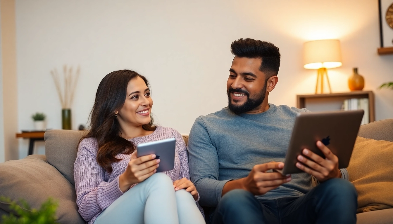 Couple engaged in the Florida premarital course online, fostering connection and communication.