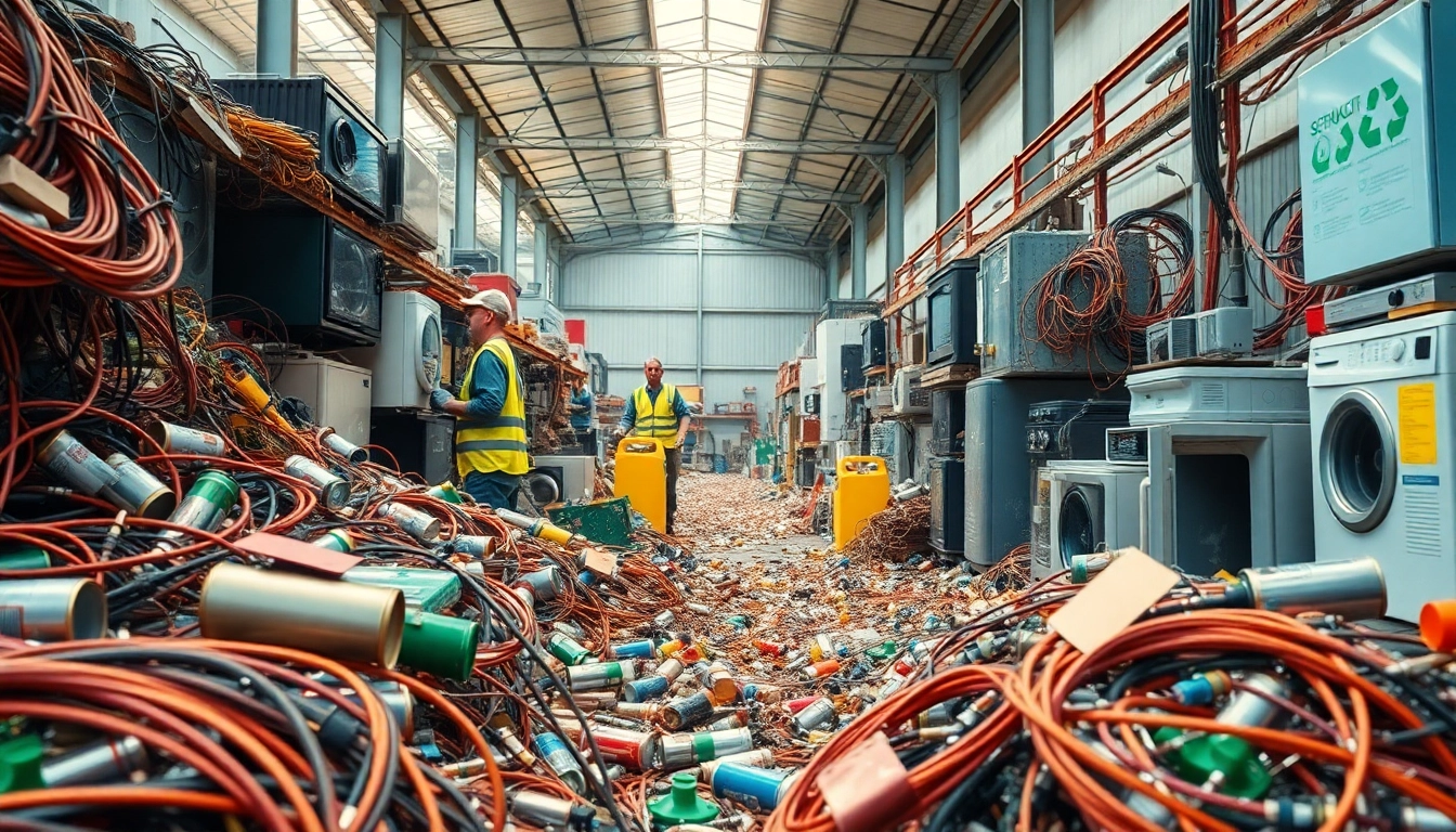 Mitarbeiter des Schrotthandels Düsseldorf recyceln effizient verschiedene Schrottmetalle und Elektroschrott.