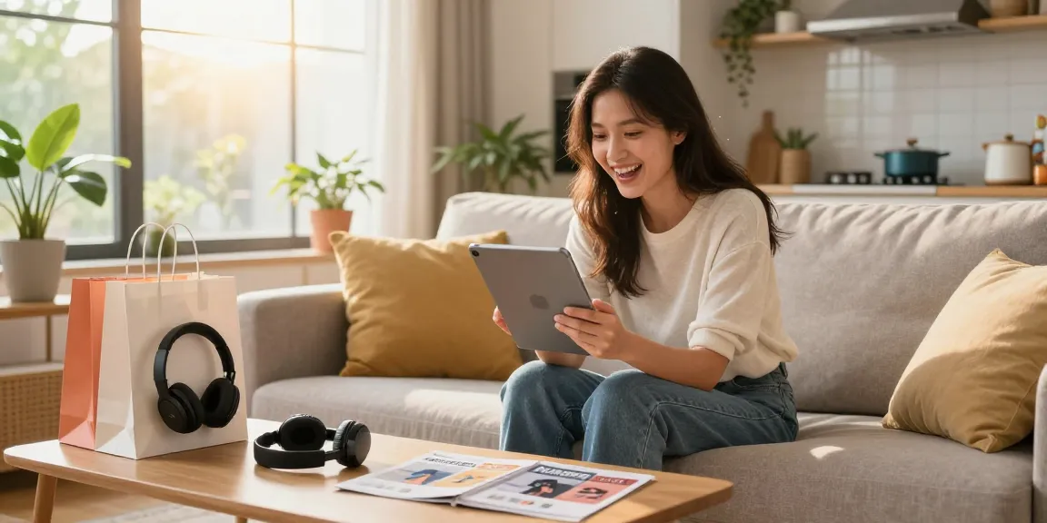 Discovering amazing Amazon Angebote while browsing deals in a cozy home setting.