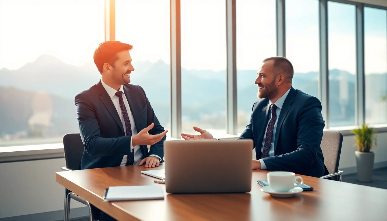 Professioneller Headhunter Schweiz berät in modernem Büro mit Alpenblick.