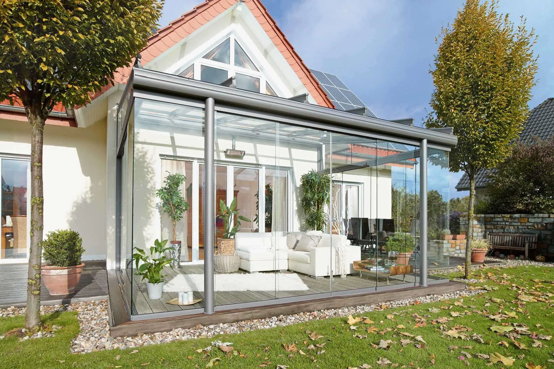 Ganzjährig nutzbarer Zusatzraum mit Wintergarten Anbau Wohnzimmer