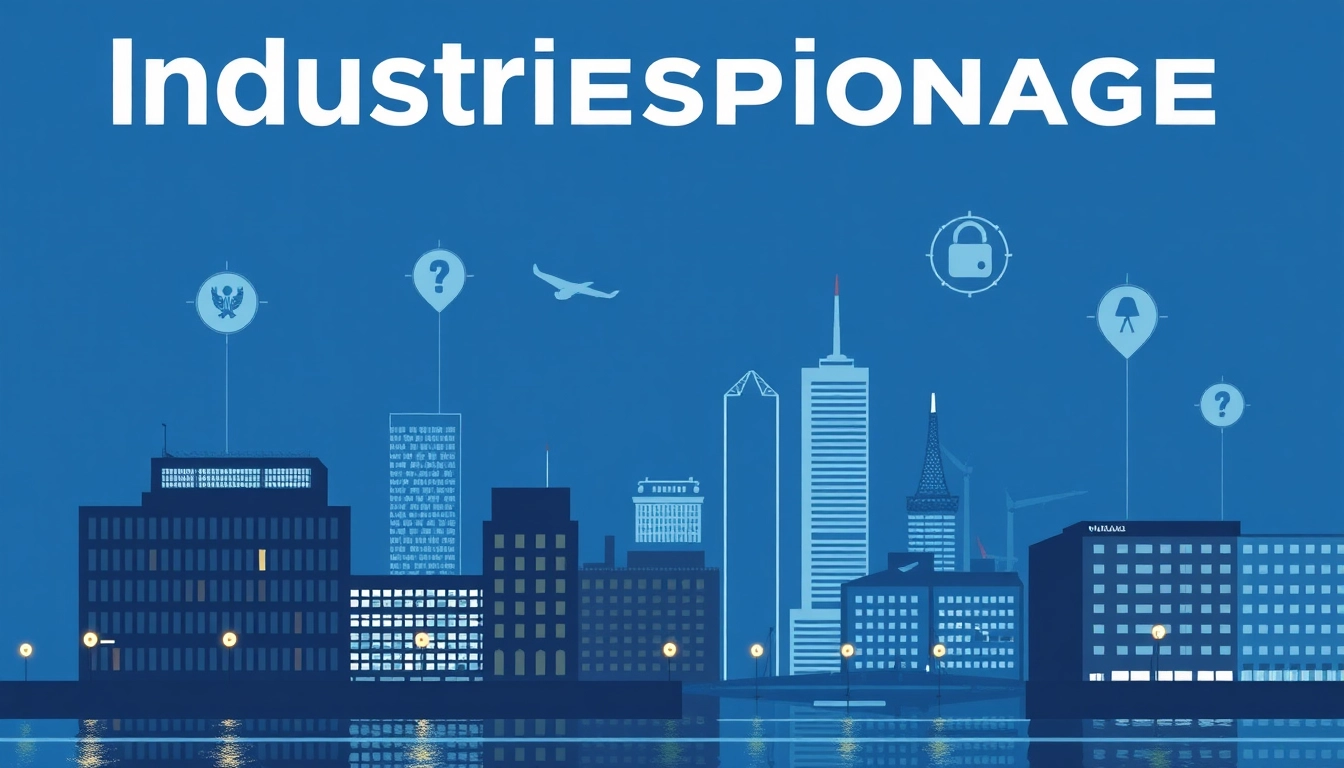 Grafik zur Darstellung von Industriespionage in Hamburg und Schutzmaßnahmen für Unternehmen