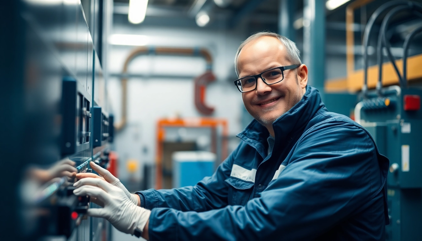 Techniker führt DGUV V3 Prüfung sicher durch, überprüft elektrische Geräte in einer modernen Werkstatt.