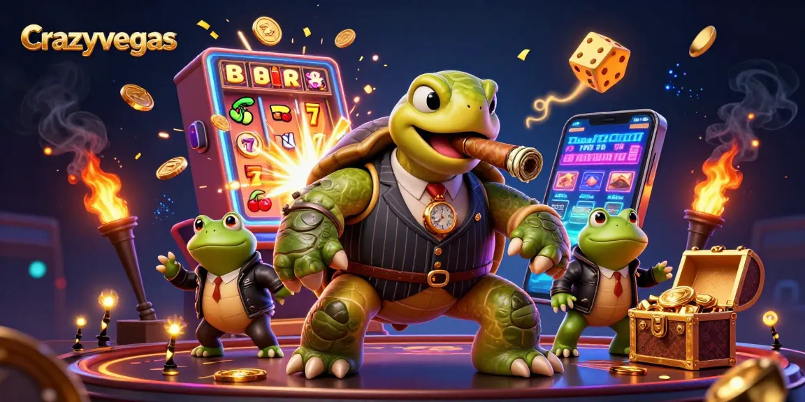 Engage in real money blackjack at crazyvegas, featuring a vibrant casino scene with exciting game elements.