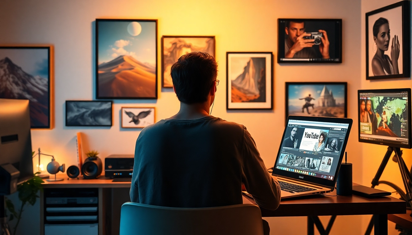 Professioneller Grafikdesigner arbeitet an Strategien zum Youtube Abonnenten kaufen für bessere Sichtbarkeit.