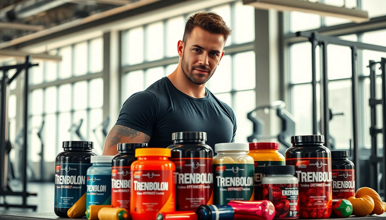 Fitness trainer discussing trenbolon preis in a bright gym, emphasizing health and performance.
