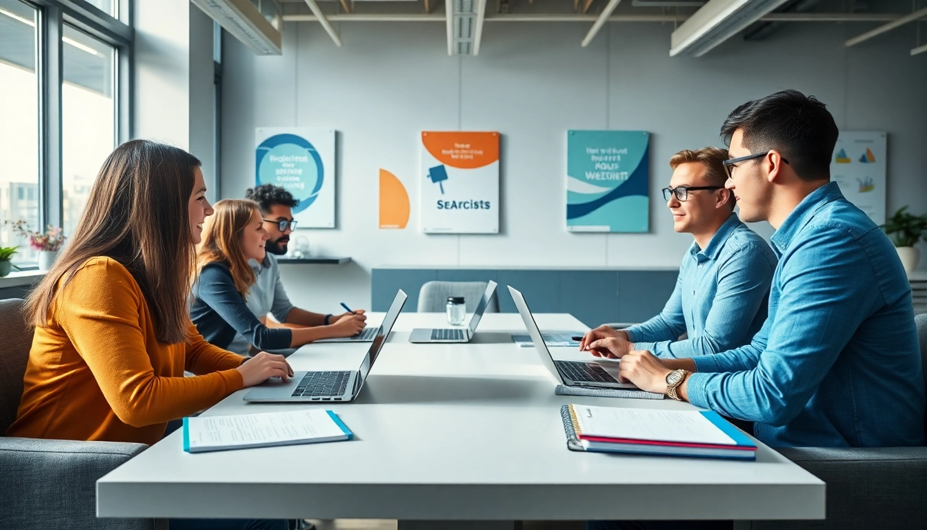 Professionelle Personalvermittlung in einem modernen Büro mit einem engagierten Team.