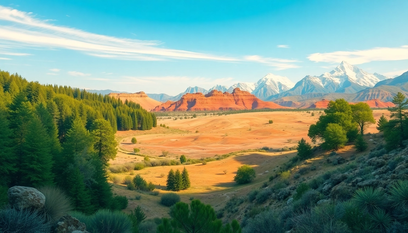 Highlighting diverse climates, this image represents varying weather conditions from forests to deserts, emphasizing Klima's impact.