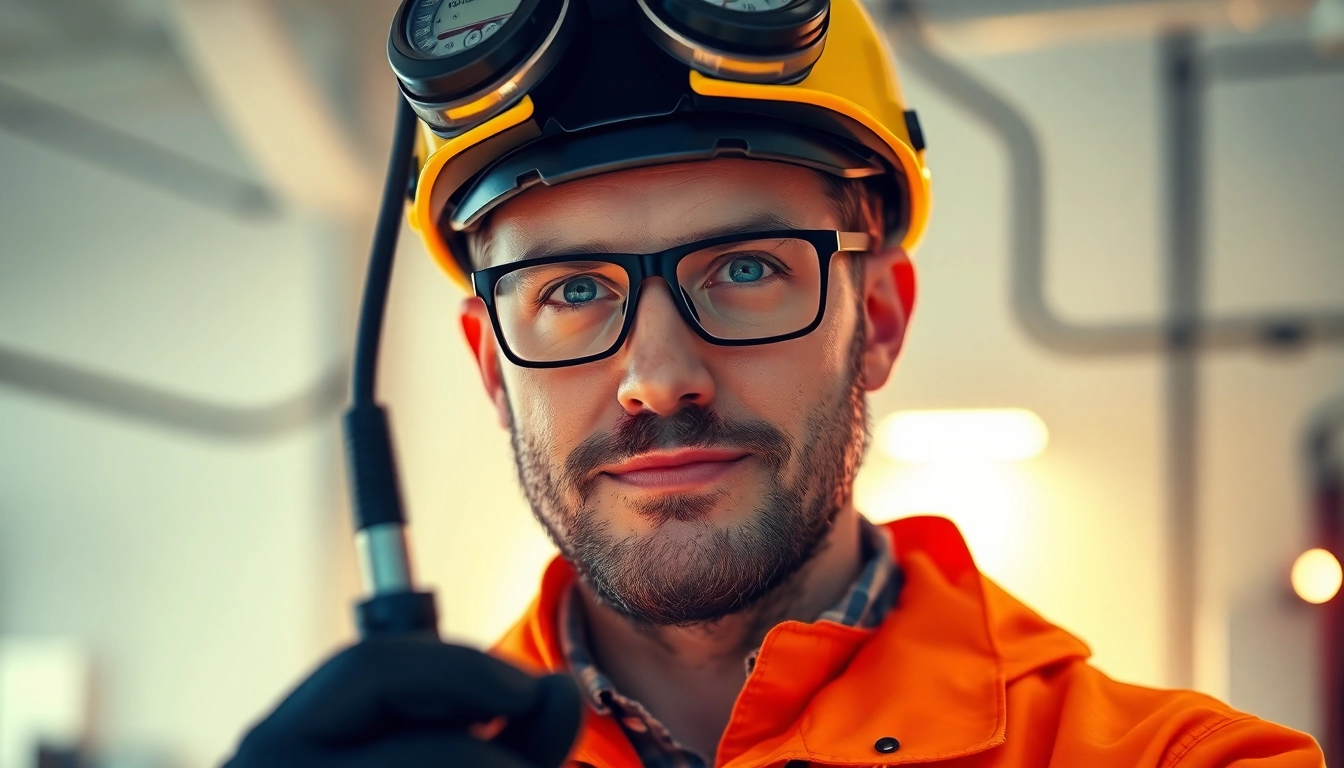 Techniker führt die DGUV V3 Prüfung von elektrischen Geräten durch, zeigt Sicherheitsmaßnahmen und Professionalität.