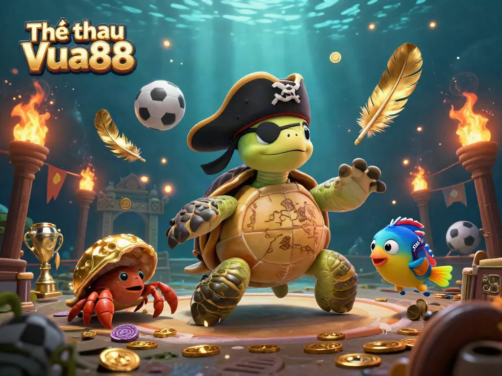 Engage in thrilling sports betting with Thể thao Vua88 featuring vibrant underwater adventure.