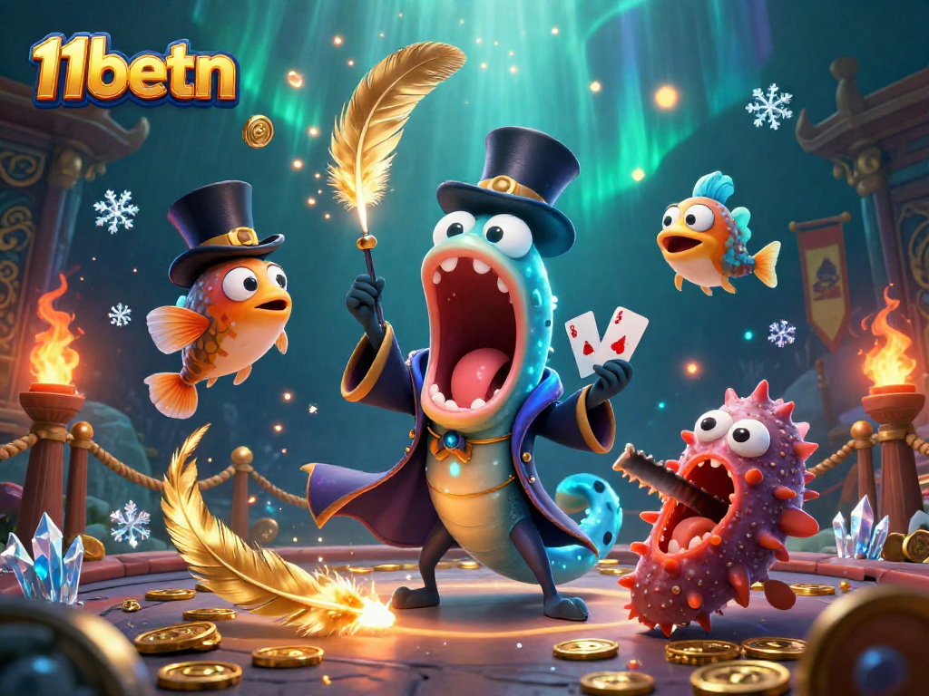 Experience magic at 11betn with colorful casino characters performing entertaining acts under the sea.