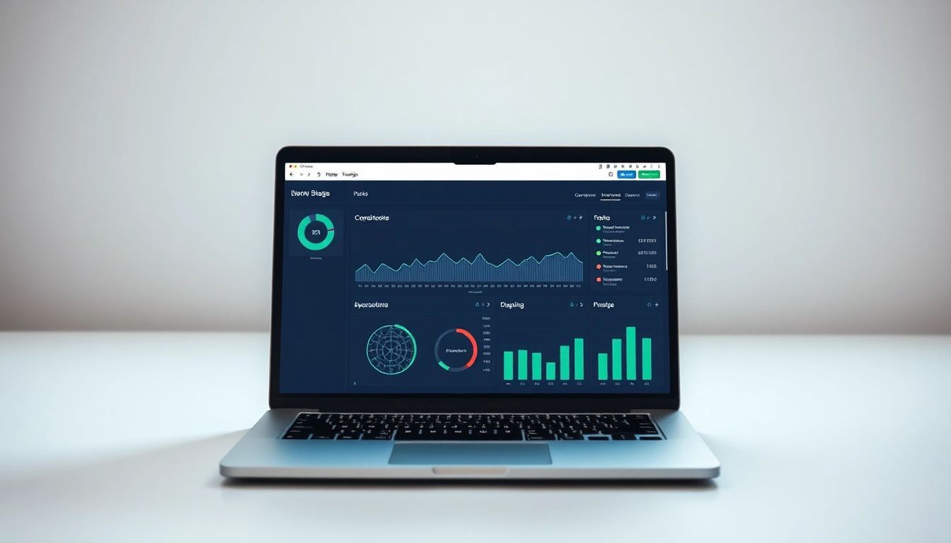 Visualisieren Sie den Web-Rang mit einem modernen Website-Rang-Tracker auf einem Laptop-Bildschirm.
