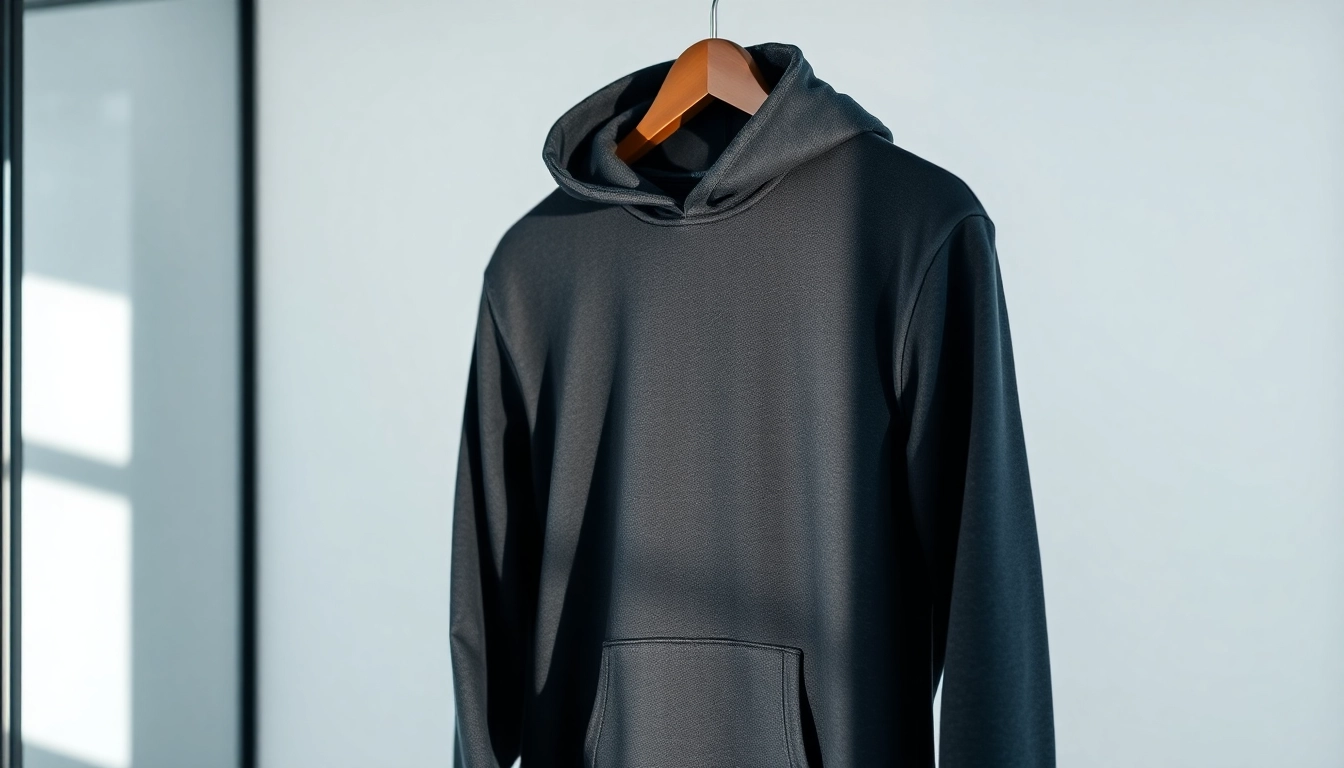Hochwertiger hoodie schwarz herren mit elegantem Design und weichem Material zur Auswahl.