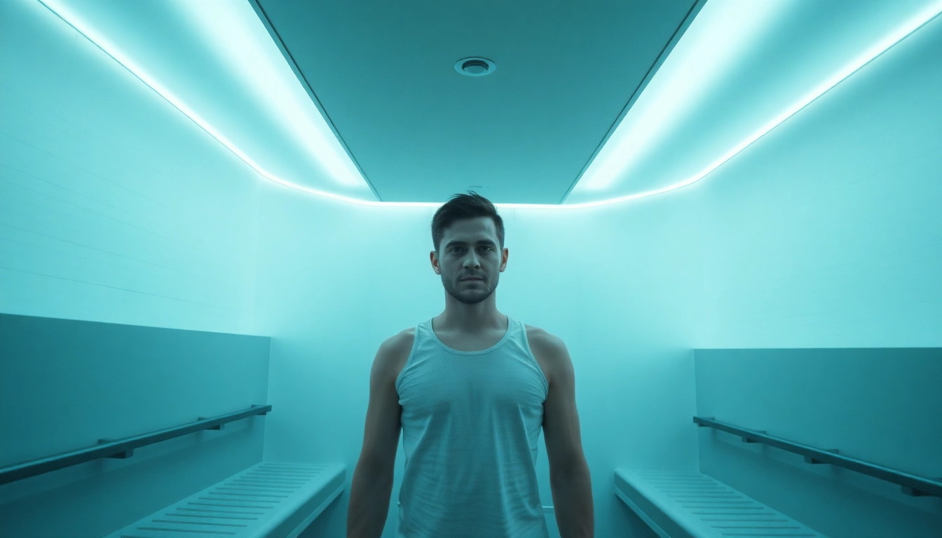 Kältekammer für intensive Kryotherapie-Anwendung zur Förderung der Regeneration und des Wohlbefindens.