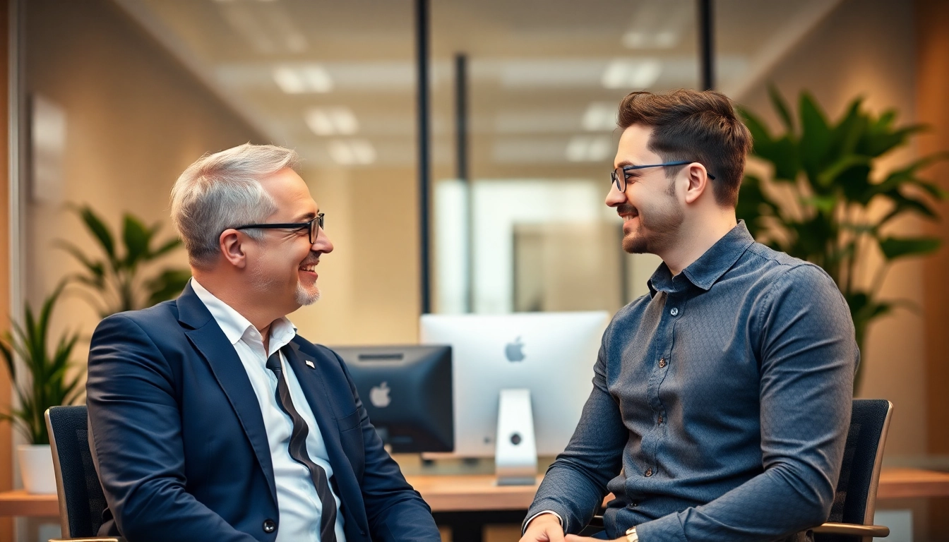 Headhunter Gesundheitswesen berät Kandidaten in einem modernen Büro.