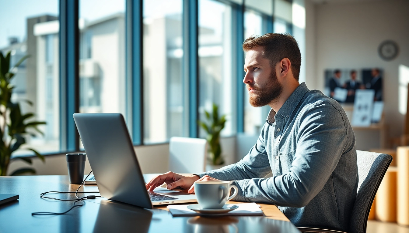 Professioneller Headhunter Kassel während seiner Arbeit am Schreibtisch, fokussiert und engagiert.