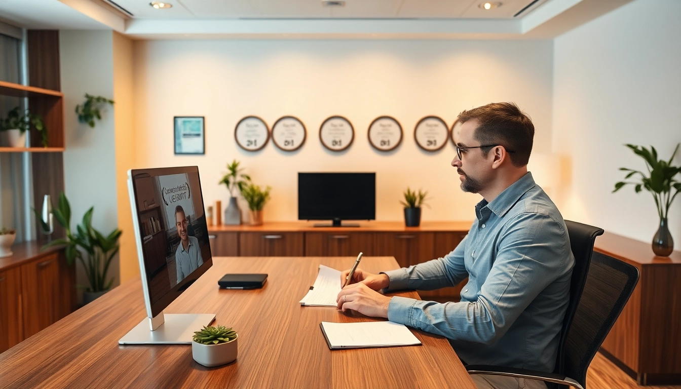 Headhunter Rostock in einem modernen Büro während einer Videokonferenz, demonstriert Professionalität und Expertise in der Personalvermittlung.