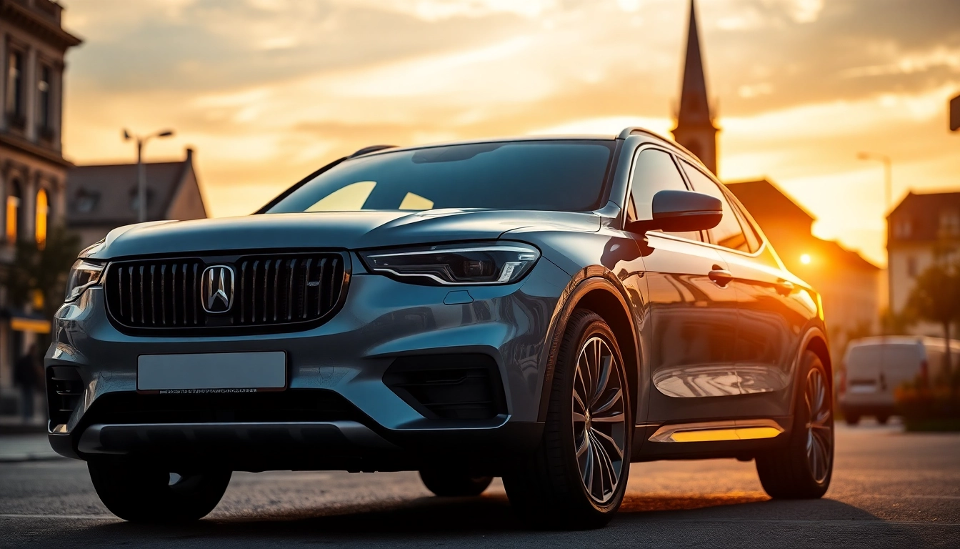 Glänzendes Fahrzeug mit Lackschutzfolie München in schöner Münchner Kulisse schützt vor Kratzern.