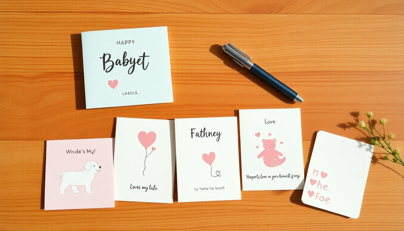 Gestalte einzigartige Geburtskarten mit diesen stilvollen Designs für alle Neu-Eltern.