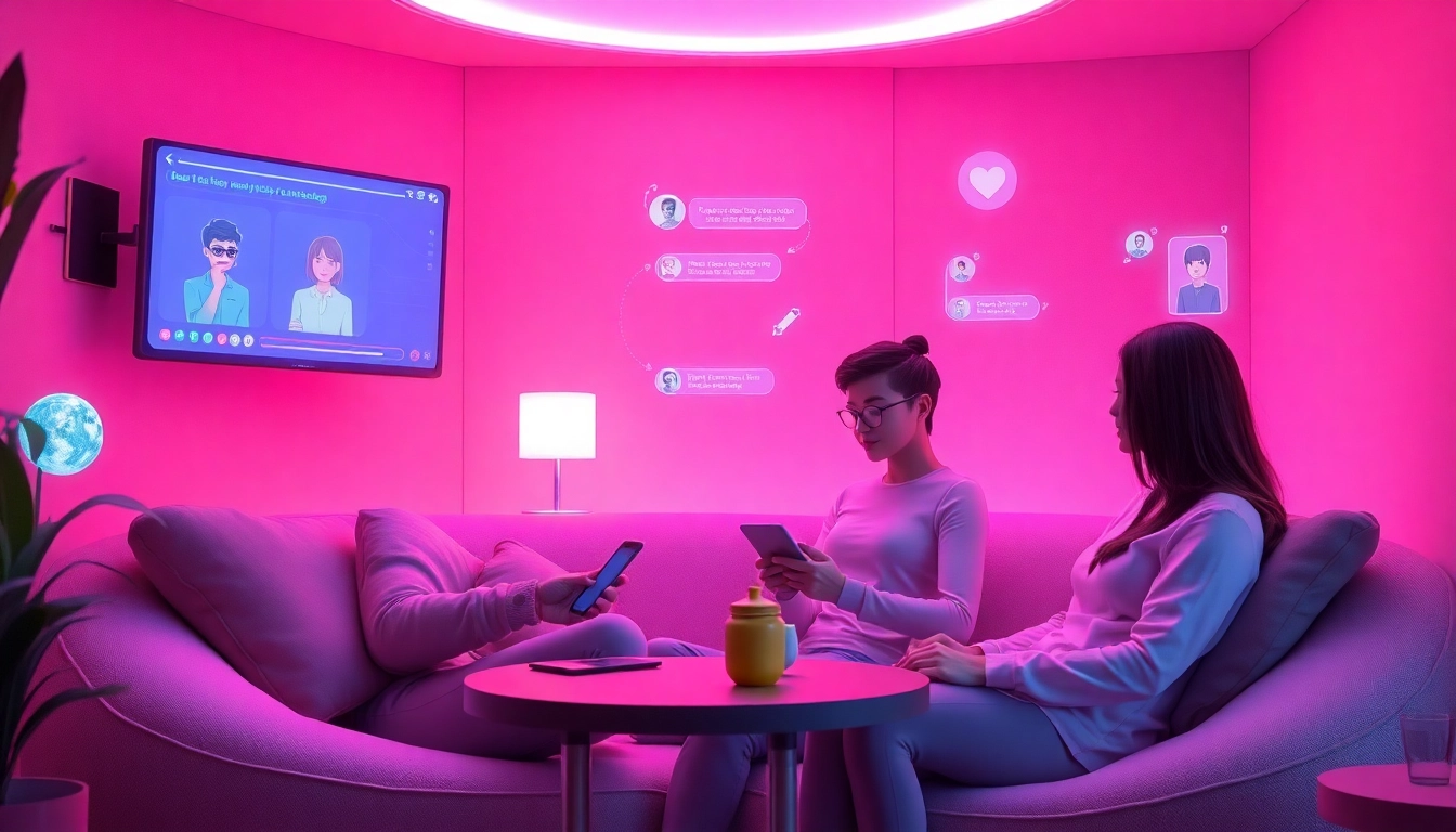 Engaging AI character interaction in a digital chatroom focused on sex ai chat.