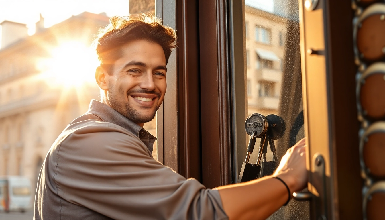 Schlüsseldienst Berlin: Monteur öffnet eine Tür fachgerecht und schnell.