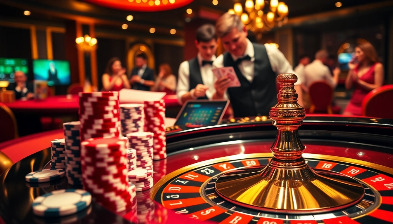 Thrilling casino experience showcasing 33WIN roulette with vibrant colors and engaging players.