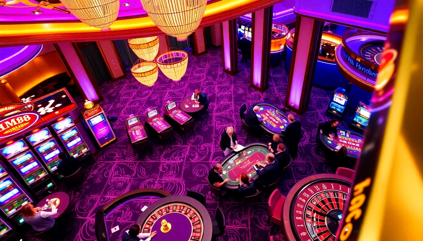 Experience the thrill of winning at HM88 with vibrant slot machines and exciting casino tables.