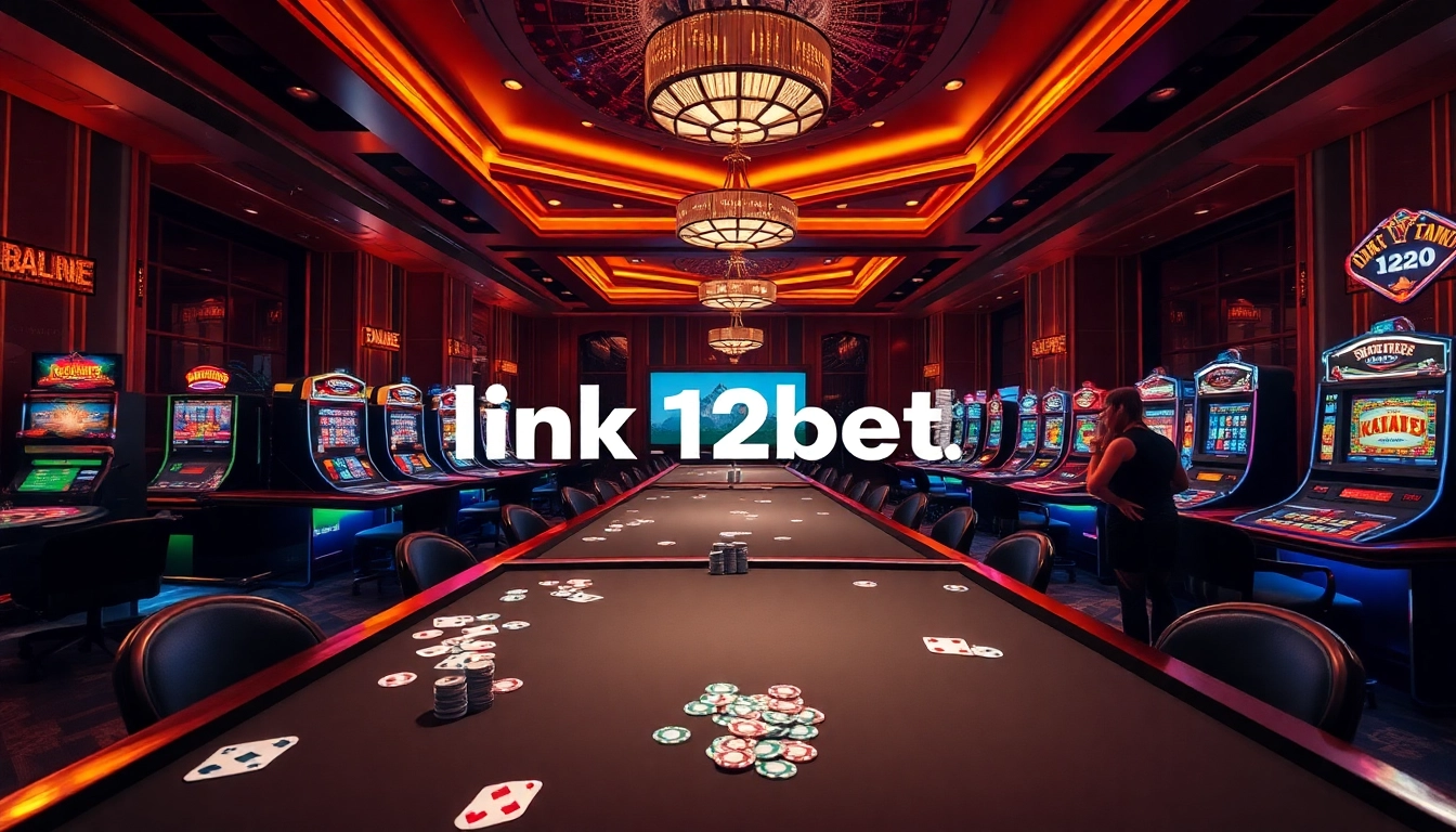 Experience thrilling gaming at 12bet's modern casino setup featuring vibrant tables and engaging gameplay.