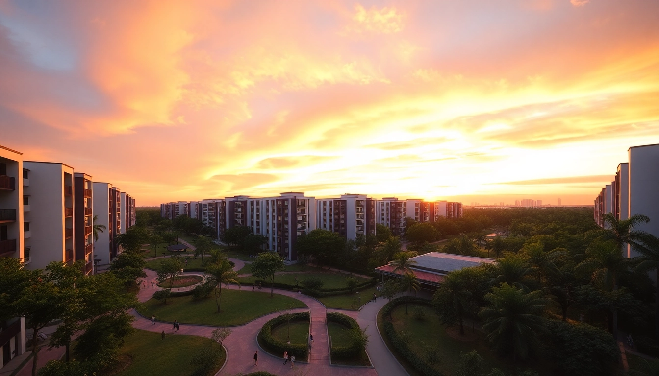 Explore the modern architecture and lifestyle of Tampines St 95 EC at sunset.