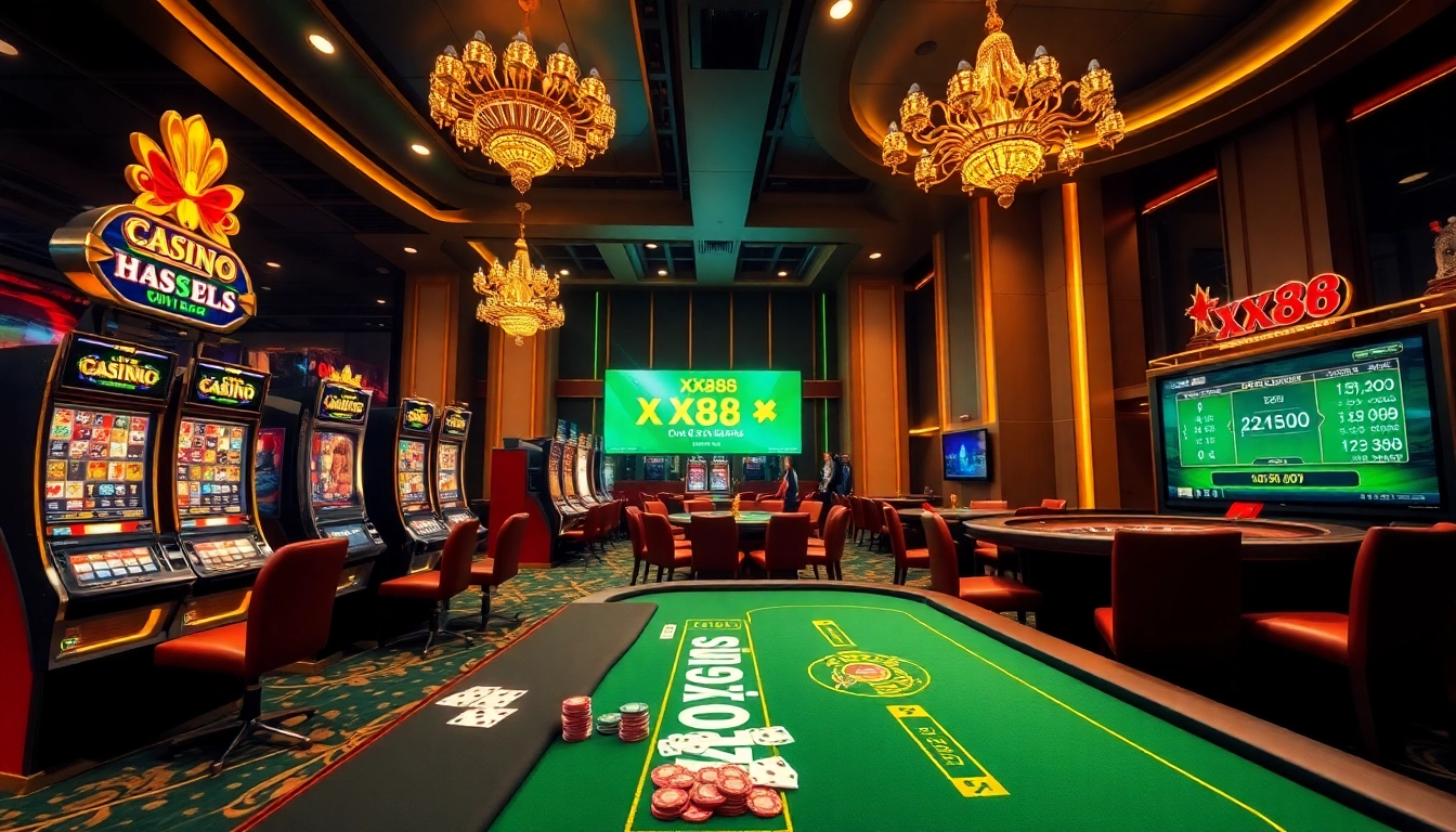 Experience the thrill of gambling with XX88 at a luxurious casino table.