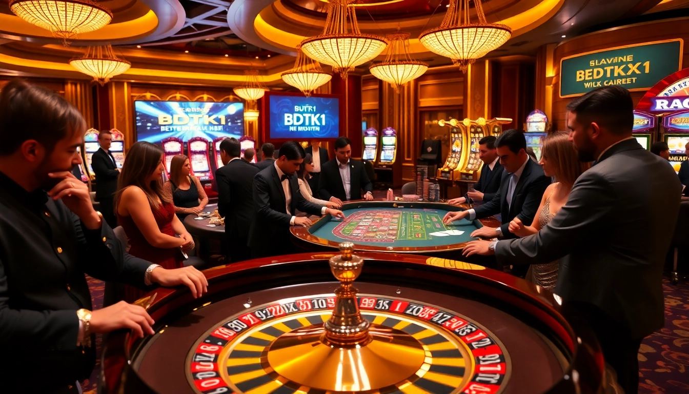 Experience the thrill of BDTK1 at an exciting casino filled with poker chips and roulette tables.