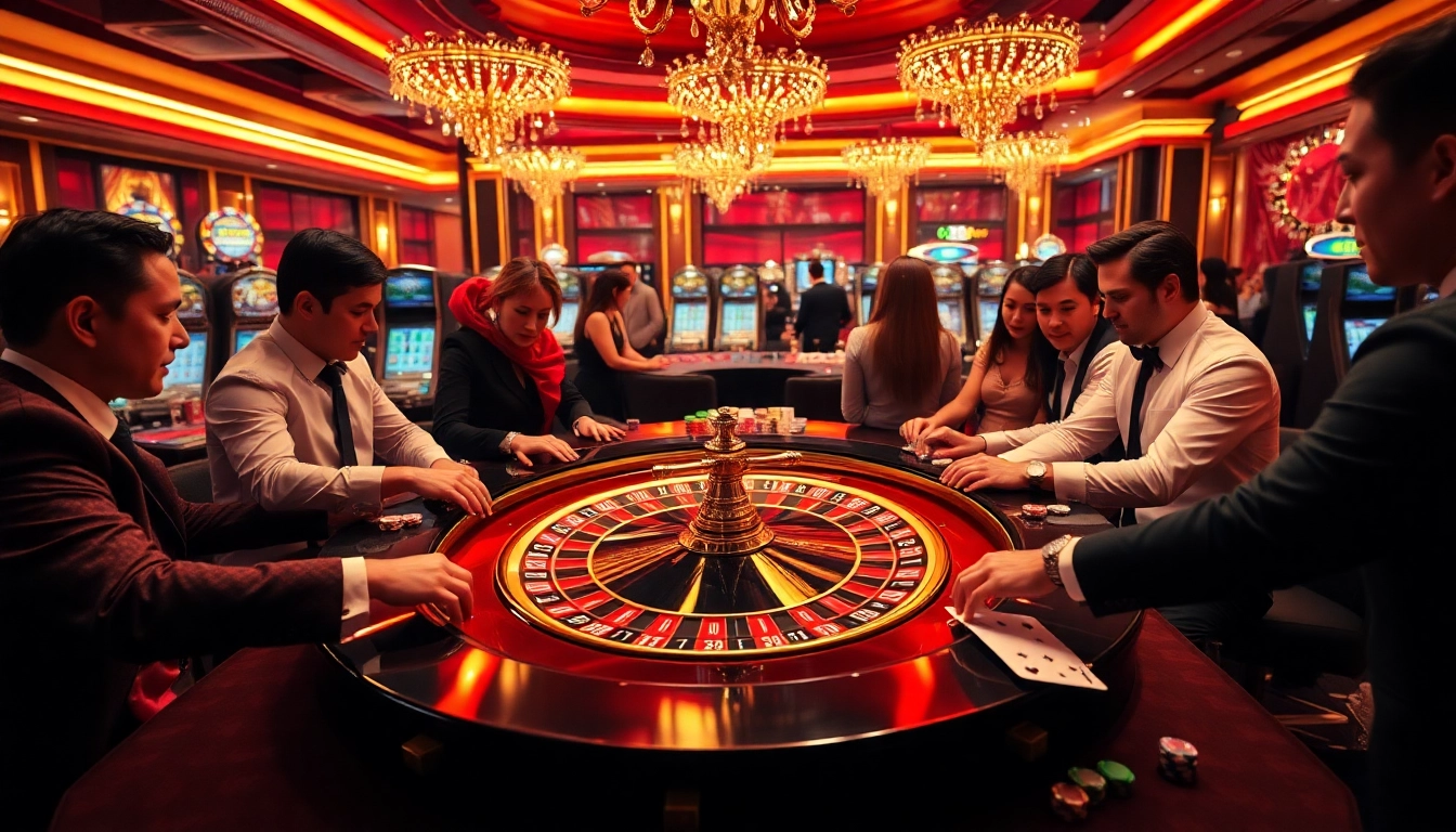Gamblers placing bets at a luxurious RR 88 roulette table with vibrant chips.