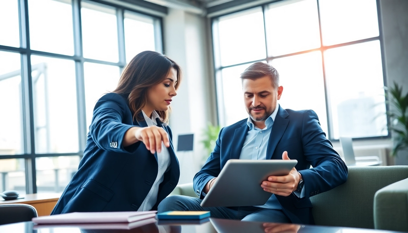Headhunter IT im Gespräch mit einem Kandidaten in einem modernen Büro