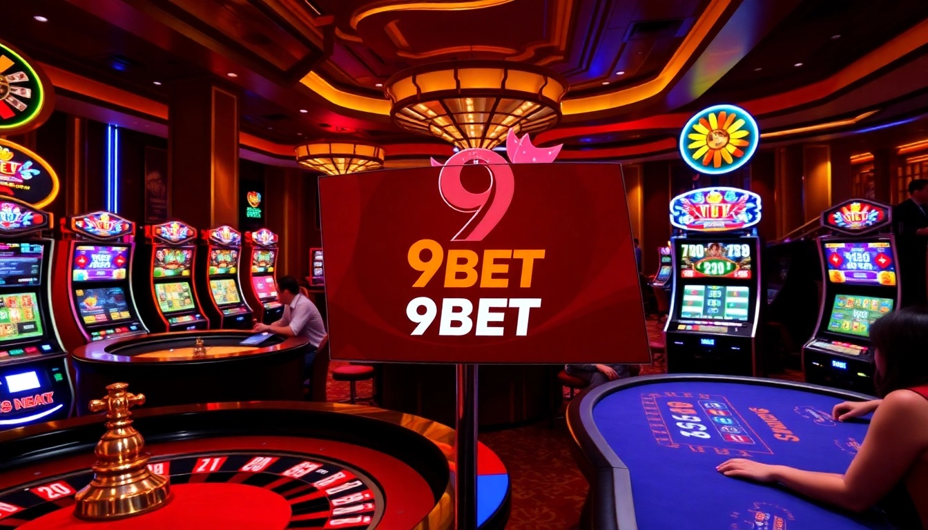 Engaged players enjoying the thrill of casino games at 9BET with roulette and slot machines.