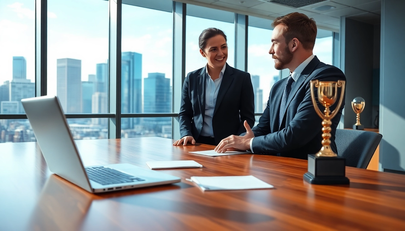 Headhunter Ingenieure in einem modernen Büro, engagiert im Gespräch mit einem Ingenieur-Kandidaten.
