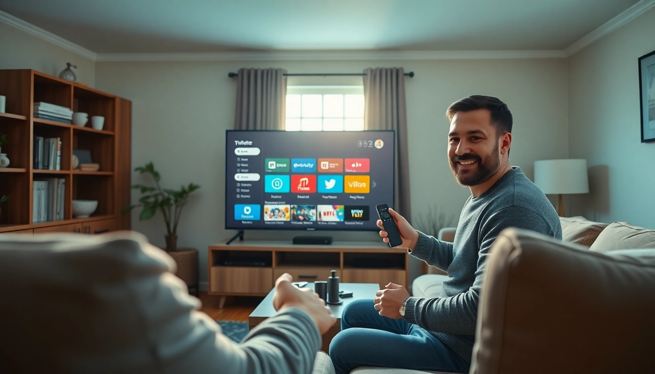 TiviMate installation on Fire TV Stick in a cozy living room setting